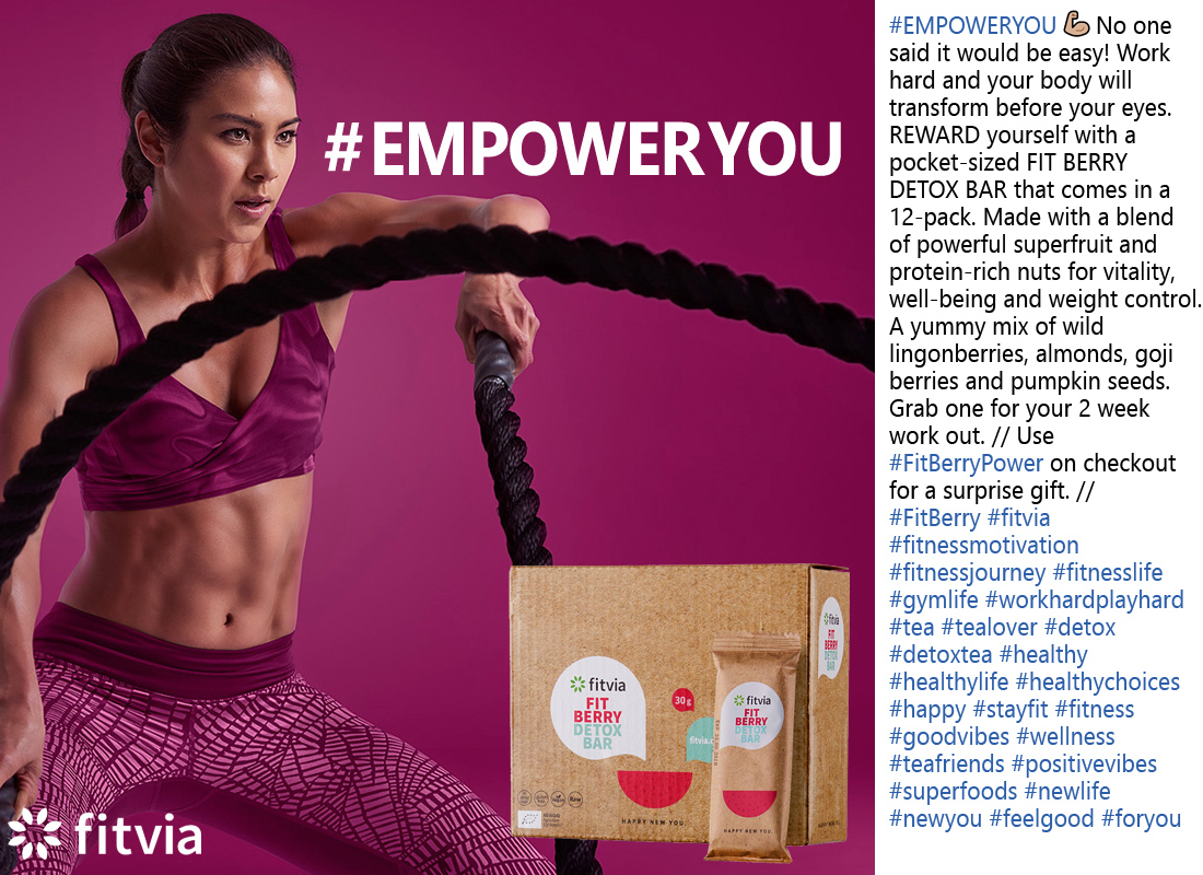 FitBerry Detox Bar 12 Pack Social Media - Empower